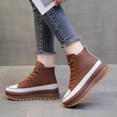 Autumn High Top Vulcanized Shoes Ladies Thick Bottom-BS01039-Veeddydropshipping